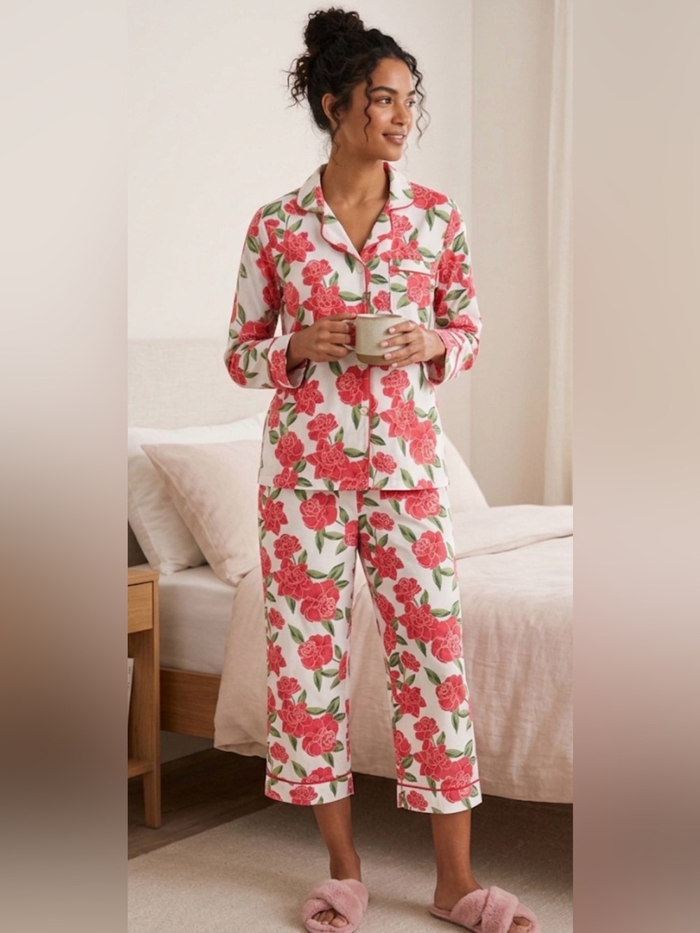 BedHead Pajamas Organic Cotton Knit Floral PJ Set Small